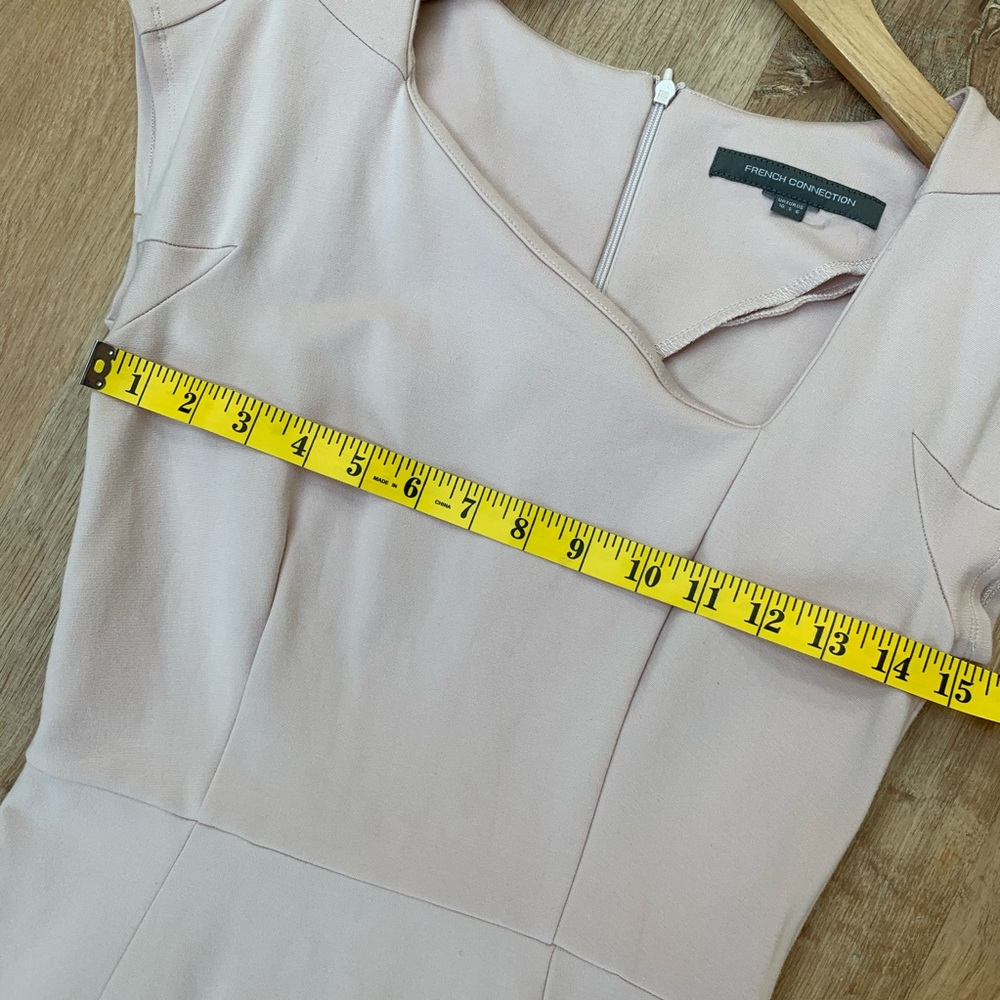 French Connection I Lulu Pink Sheath Slash Neck - Picture 10 of 11